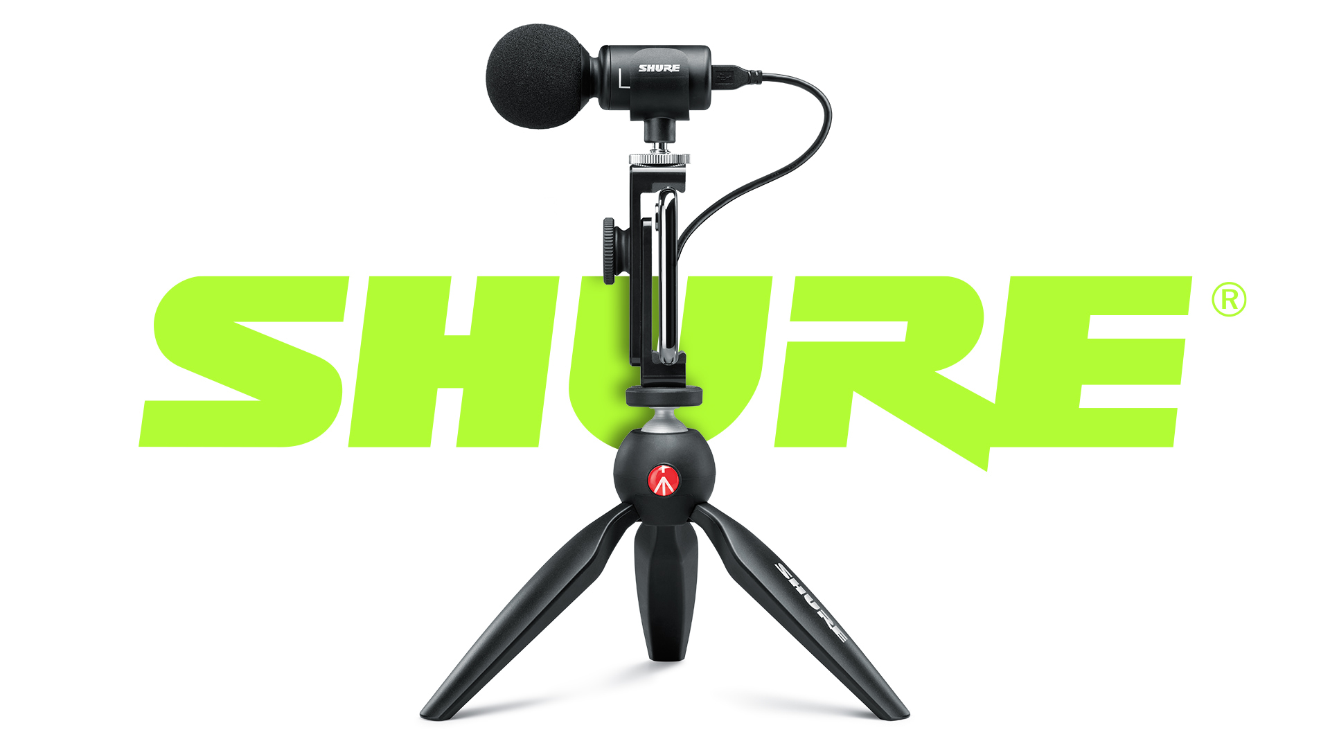Shure microphone with Shure logo
